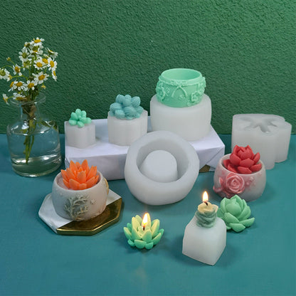 DIY Craft Molds - 9PCS Aromatherapy Candle & Soap Silicone Set