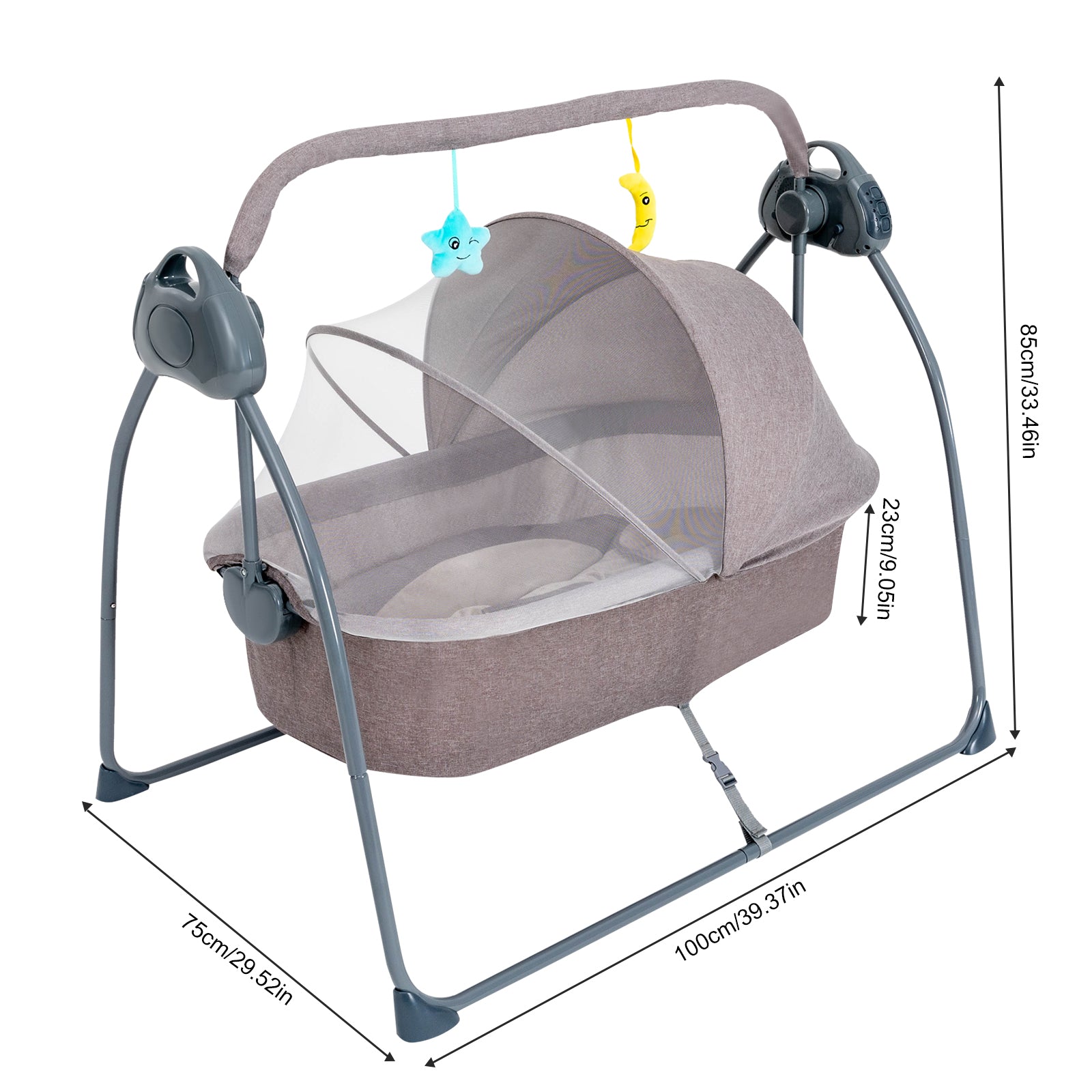 Auto Rocking Baby Cradle: 5-Speed Electric Swing Bed