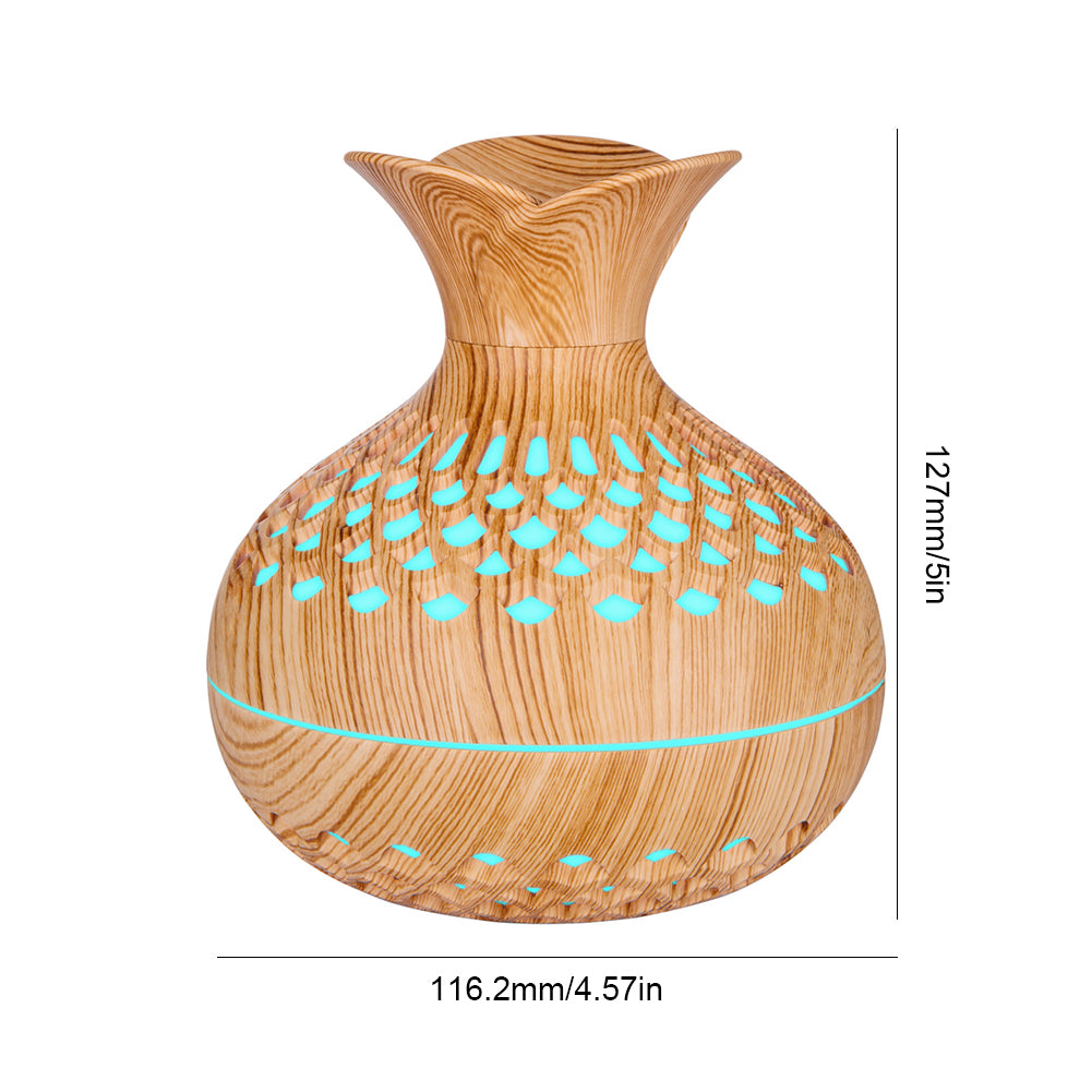 Wood Grain Flower Humidifier - USB Aromatherapy Diffuser