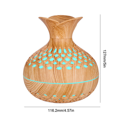 Wood Grain Flower Humidifier - USB Aromatherapy Diffuser