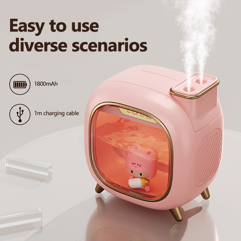 Ultrasonic Humidifier 500ML - Dual Spray & Colorful Lights