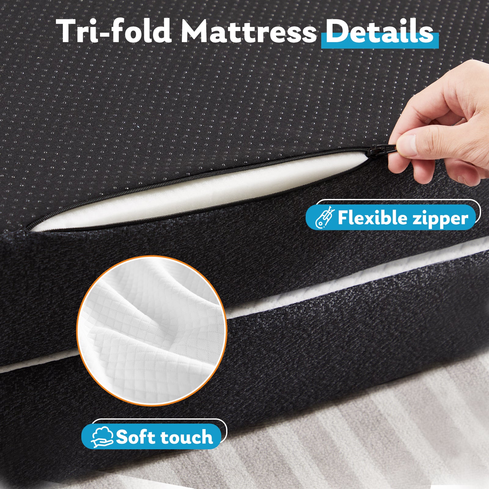 Memory Foam Travel Mattress - Portable, Foldable, CertiPUR-US