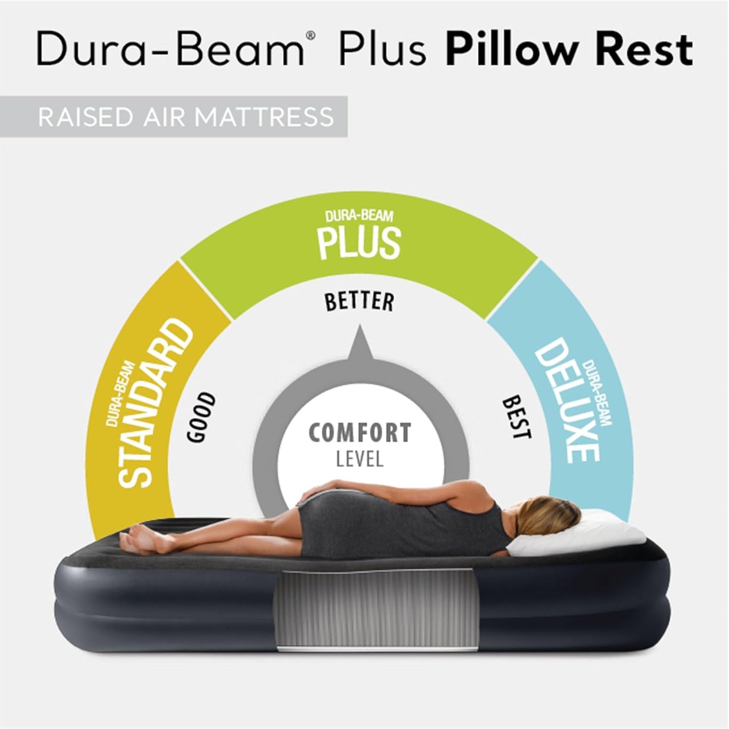 Raised Airbed Mattress Twin with Built-in Pump, Dura-Beam Plus