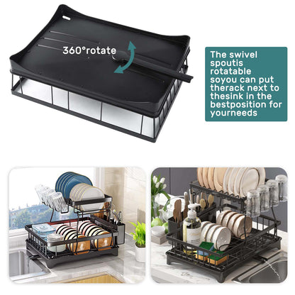 Large 2-Tier Dish Drying Rack for Kitchen Countertops